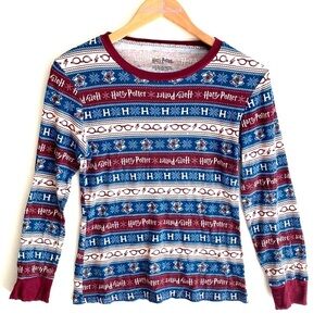 Harry Potter Print Long sleeve Thermal Top, Size M